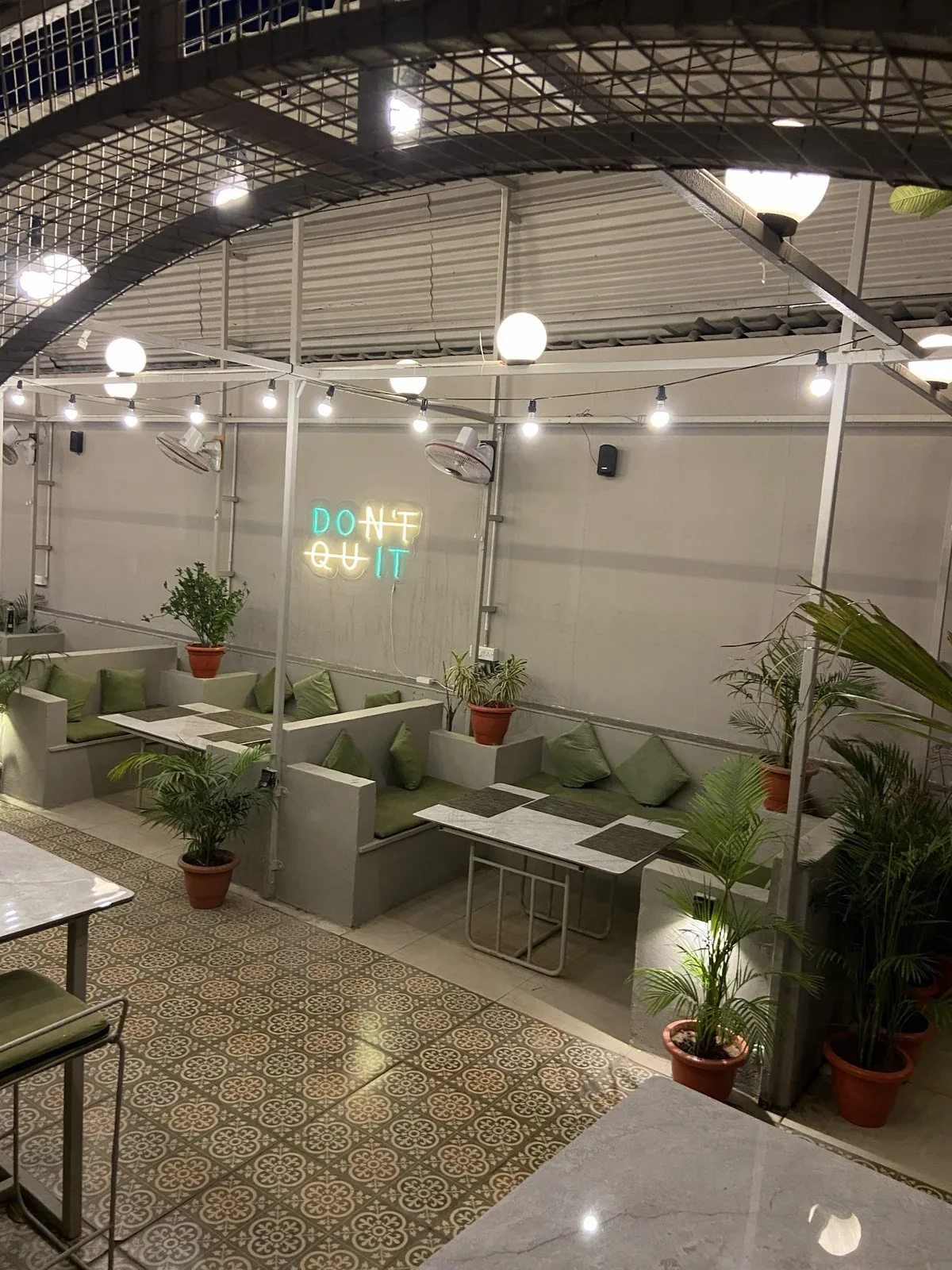 Chairish Cafe wide rooftop seating and ambience in Malviya Nagar Jaipur
